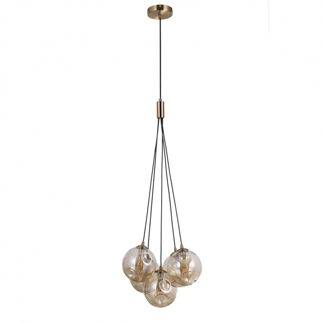 LAMPA WISZĄCA PERLOS 5 BURSZTYNOWA