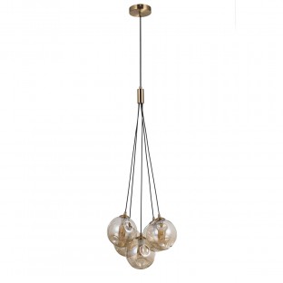 LAMPA WISZĄCA PERLOS 5 BURSZTYNOWA