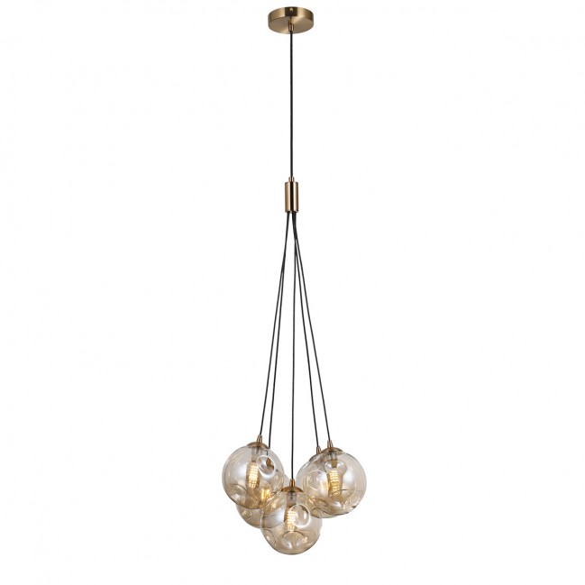 LAMPA WISZĄCA PERLOS 5 BURSZTYNOWA