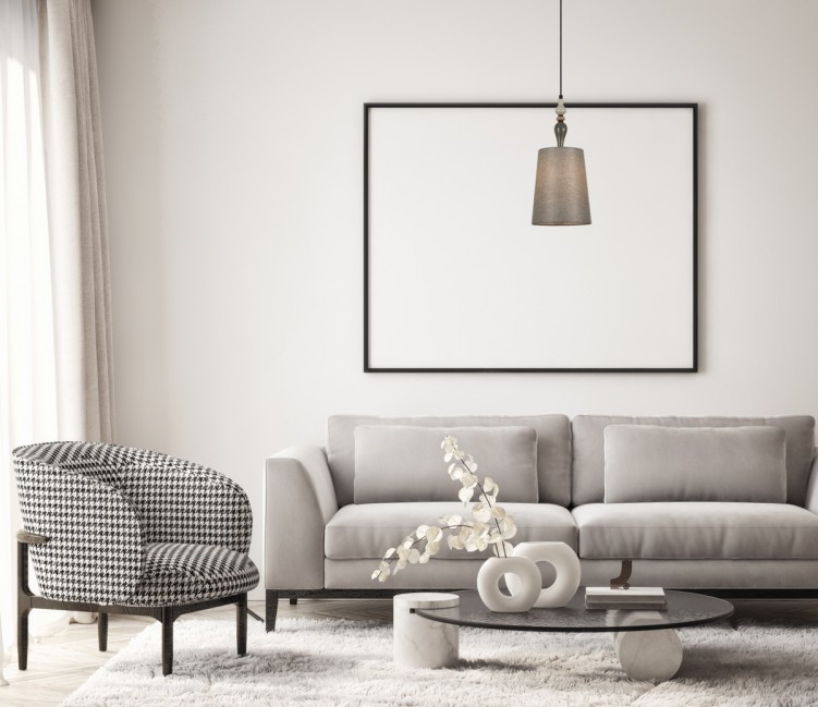 LAMPA WISZĄCA NEROM CZARNO SZARA
