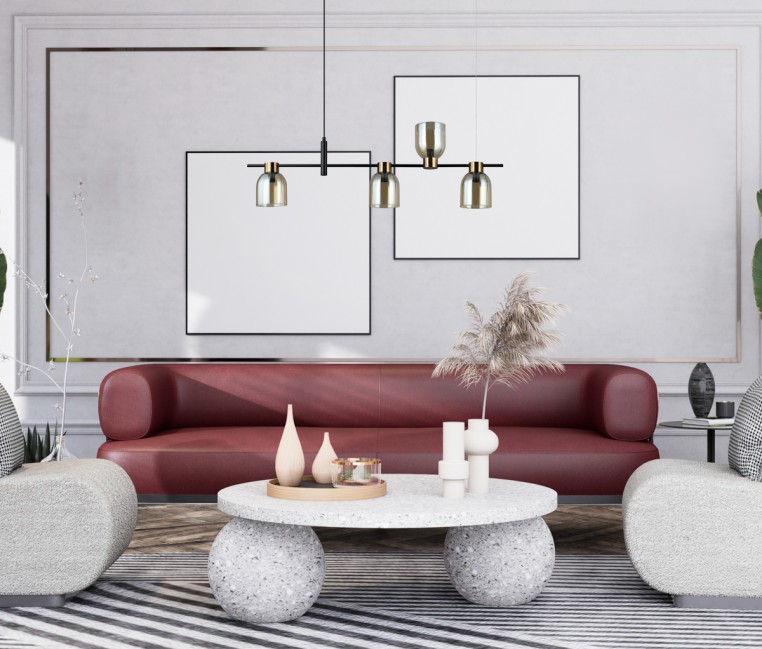 LAMPA WISZĄCA SERVIO 4 BURSZTYNOWA