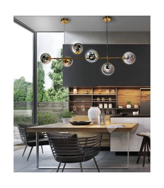LAMPA WISZĄCA HELIOS 6 ZŁOTA