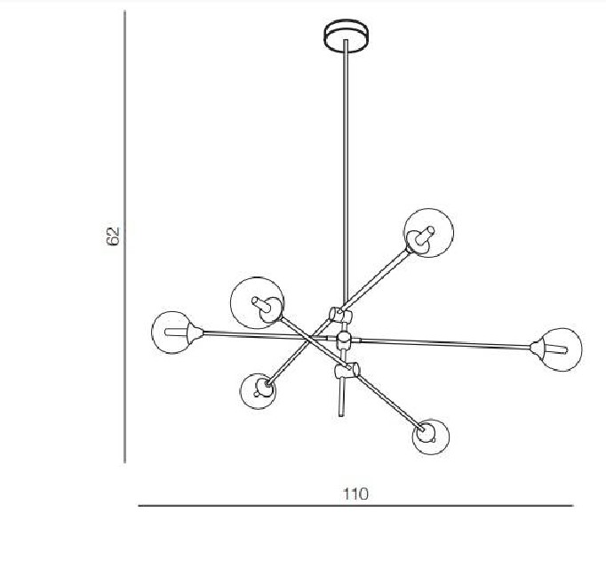 LAMPA WISZĄCA SOLEN 6 CZARNO ZŁOTA