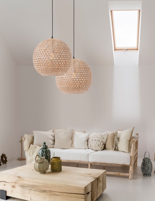 LAMPA WISZĄCA MELODY NATURALNY RATTAN
