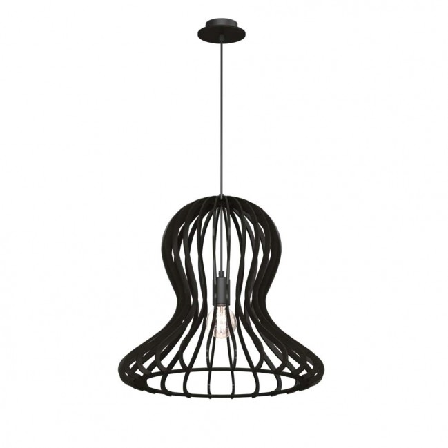 Drewniana lampa wisząca - Octo kolor czarny