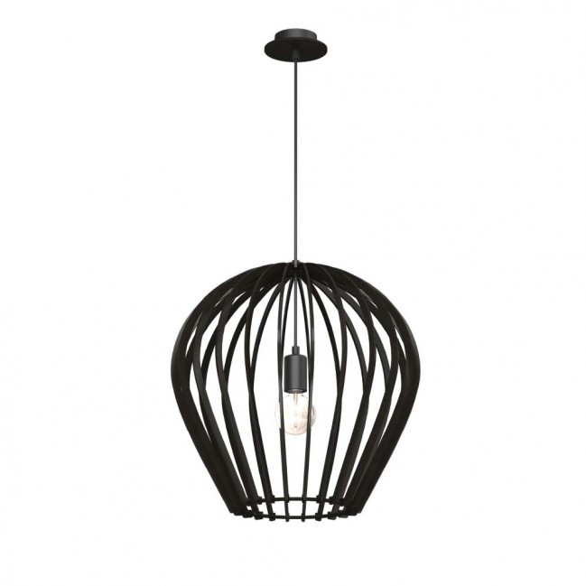 Lampa wisząca drewniana - Bala kolor czarny