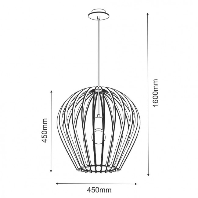 Lampa wisząca drewniana - Bala kolor czarny