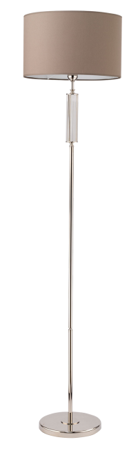 Lampa podłogowa z mosiądzu niklowanego z oliwkowym abażurem - Artu