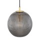 Lampa wisząca Paloma - mosiądz szczotkowany - szkło dymione ryflowane