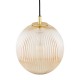 Lampa wisząca Paloma - mosiądz szczotkowany - szkło miodowe ryflowane