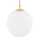 Lampa wisząca Paloma 3 z mosiądzu ze szklanymi białymi kloszami