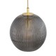 Lampa wisząca Paloma 3 z mosiądzu ze szklanymi dymionymi kloszami