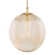 Lampa wisząca Paloma 3 z mosiądzu ze szklanymi miodowymi kloszami