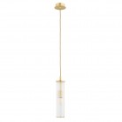 Lampa wisząca Hampton - mosiądz szczotkowany - szkło ryflowane