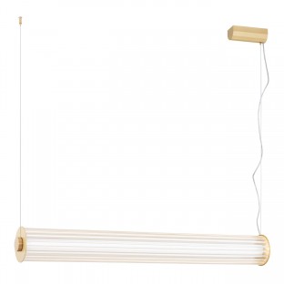 Lampa wisząca Hampton Led - mosiądz szczotkowany - szkło ryflowane