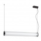 Lampa wisząca Hampton Led - tytan szczotkowany - szkło ryflowane