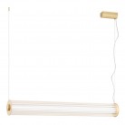 Lampa wisząca Hampton Led - mosiądz szczotkowany - szkło ryflowane