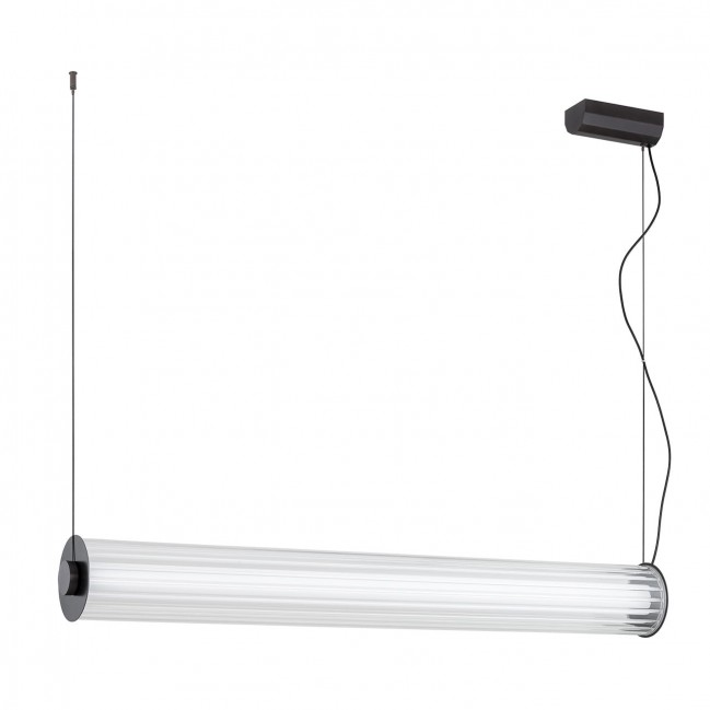 Lampa wisząca Hampton Led - tytan szczotkowany - szkło ryflowane