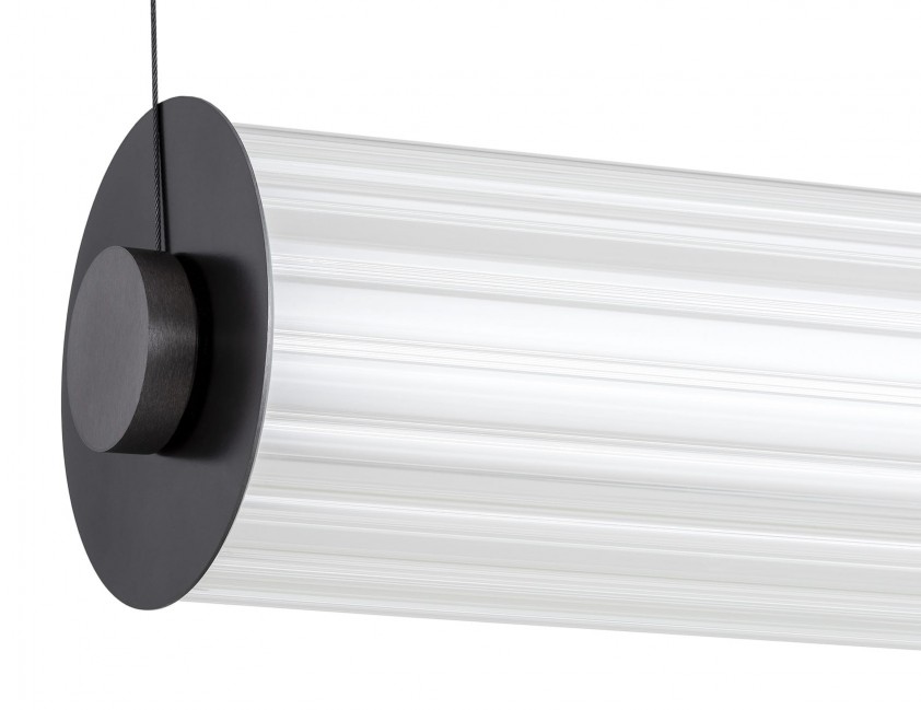 Lampa wisząca Hampton Led - tytan szczotkowany - szkło ryflowane