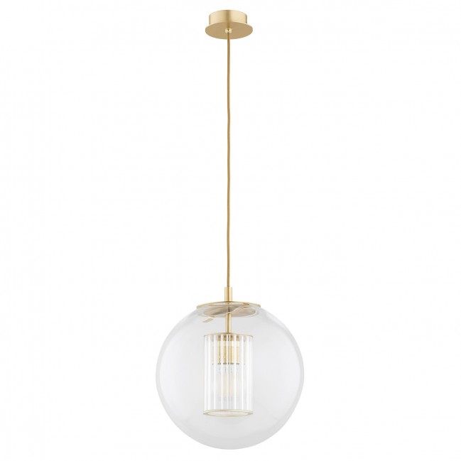 Lampa wisząca Hampton ze szkła i mosiądzu szczotkowanego