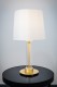 Lampa stołowa Hampton z mosiądzu i szkła ryflowanego z kremowym abażurem