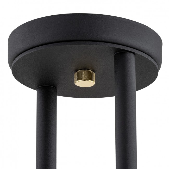 Lampa wisząca Moritz czarna z białymi szklanymi kloszami