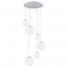 Lampa wisząca kaskadowa Optica chromowana - szklane białe kule