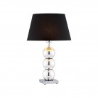 Lampa stołowa Fudżi srebrna z czarnym abażurem