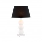Lampa stołowa Fudżi biała z czarnym abażurem