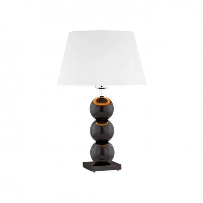 Lampa stołowa Fudżi czarna z białym abażurem