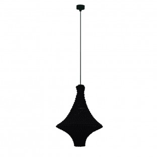 Lampa wisząca pleciona Alda S bawełna czarna