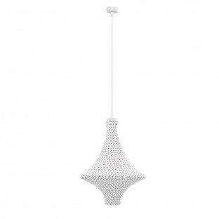 Lampa wisząca pleciona Alda S bawełna biała