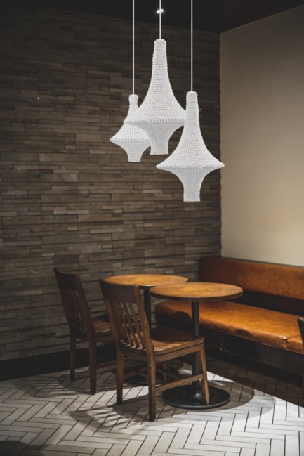 Lampa wisząca pleciona Alda S bawełna biała