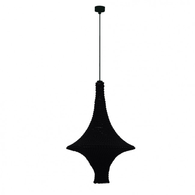 Lampa wisząca pleciona Alda M bawełna czarna