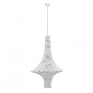 Lampa wisząca pleciona Alda M bawełna biała