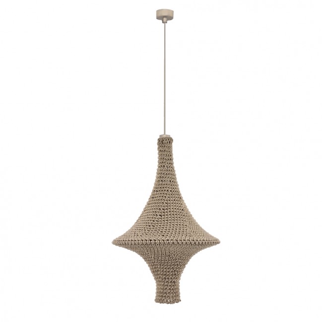 Lampa wisząca pleciona Alda M bawełna beżowa