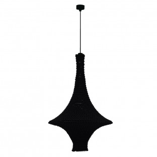 Lampa wisząca pleciona Alda L bawełna czarna