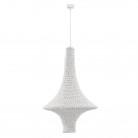 Lampa wisząca pleciona Alda L bawełna biała
