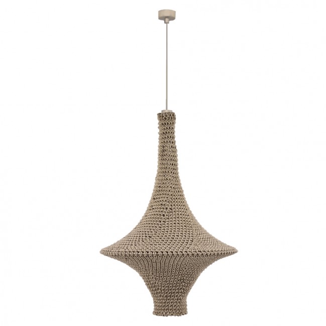 Lampa wisząca pleciona Alda L bawełna beżowa