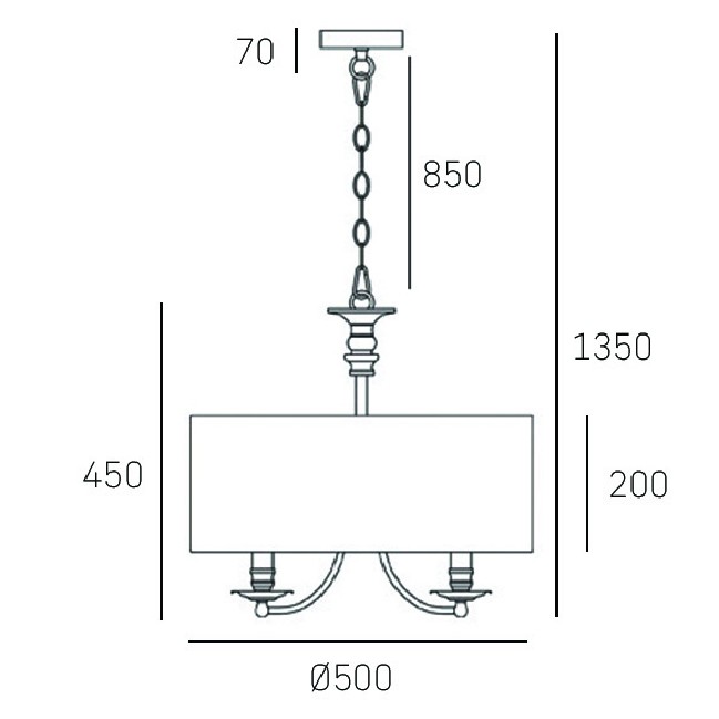 Lampa wisząca Abu Dhabi złota