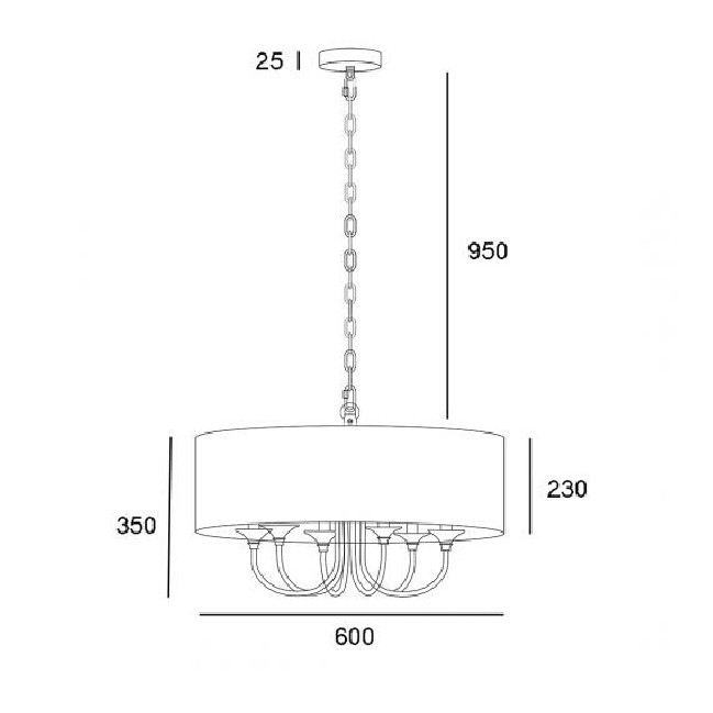 Lampa wisząca Abu Dhabi chrom