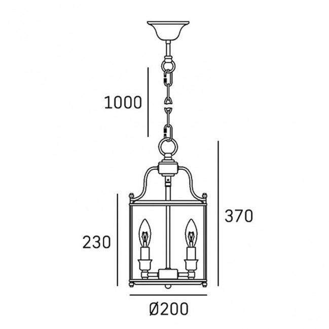 Lampa wisząca New York w kolorze mosiądzu