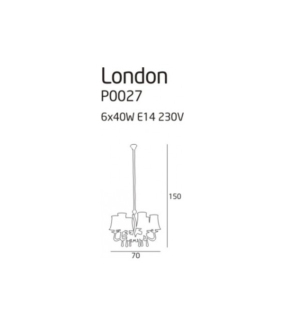Żyrandol London chrom - Od ręki