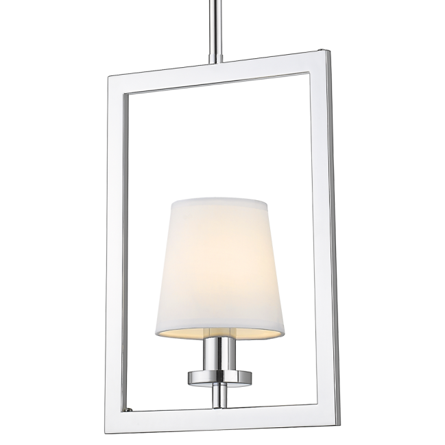 Lampa wisząca London chrom z białym abażurem