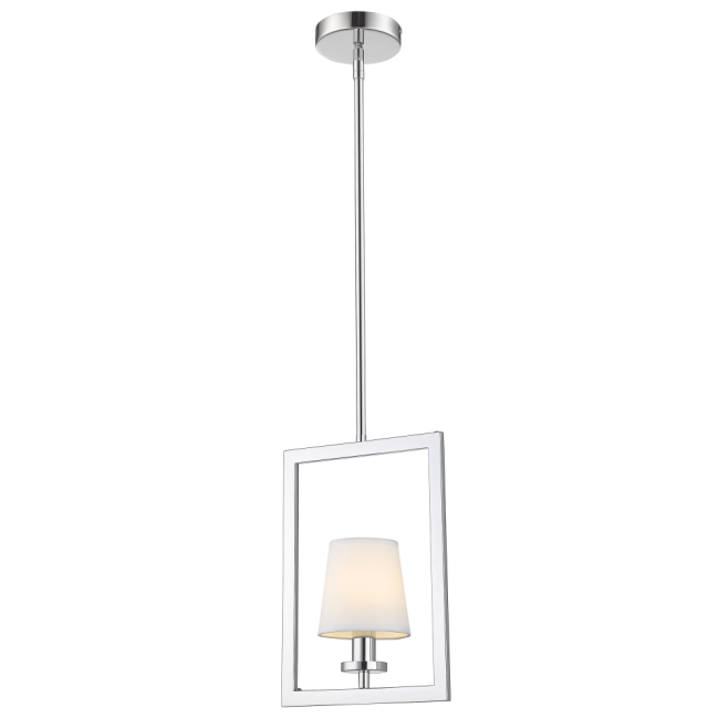 Lampa wisząca London chrom z białym abażurem