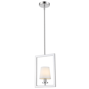 Lampa wisząca London chrom z białym abażurem