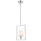 Lampa wisząca London chrom z białym abażurem