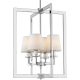 Lampa wisząca London chrom z białymi abażurami