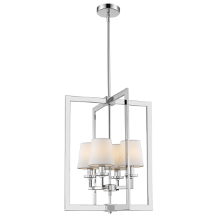 Lampa wisząca London chrom z białymi abażurami