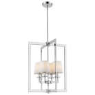 Lampa wisząca London chrom z białymi abażurami